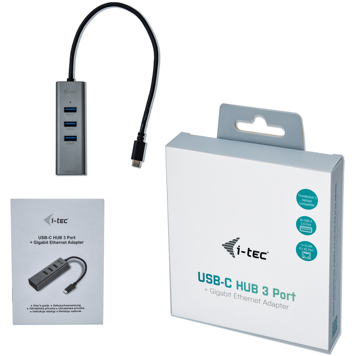 HUB I-TEC USB-C 3-PORT HUB + GLAN-5
