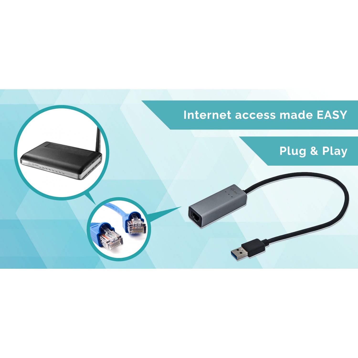 Adapter I-TEC USB 3.0 Metal Gigabit Ethernet 1x USB 3.0 na RJ-45-7