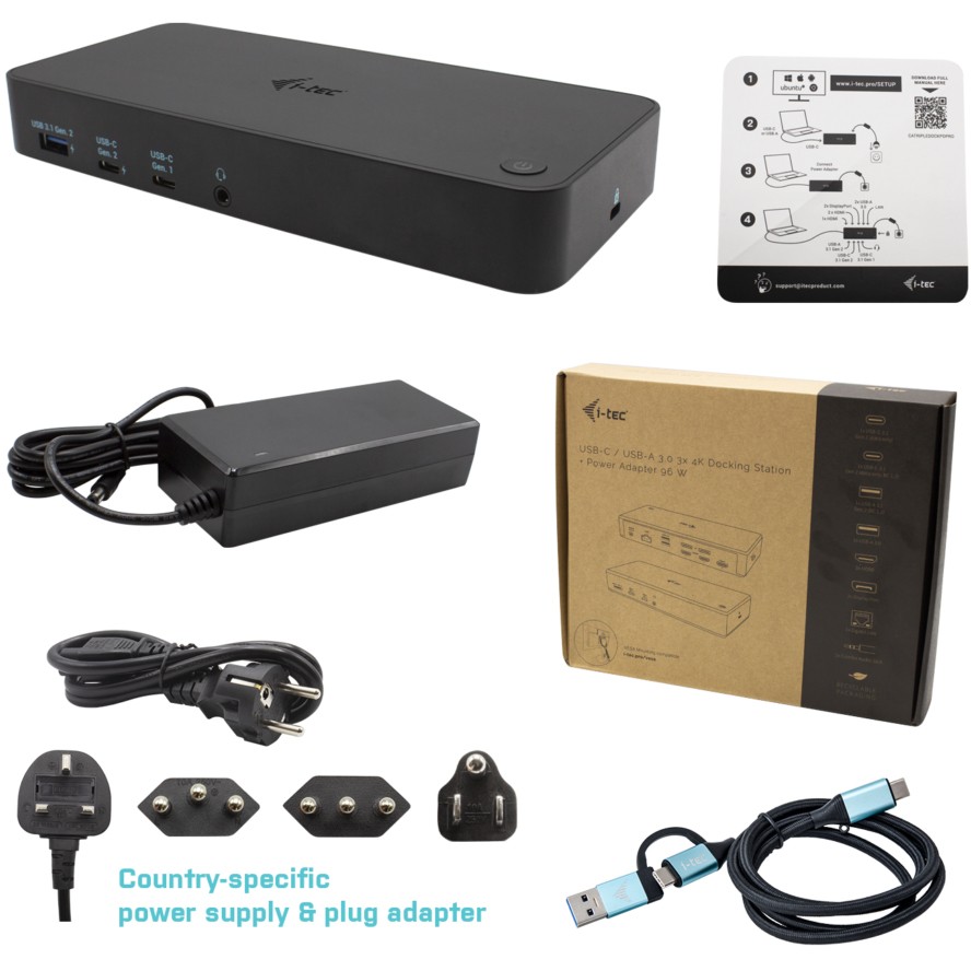 Docking station I-TEC USB 3.0/USB-C Tripledock mit PD 100W 3x4K 60Hz-4