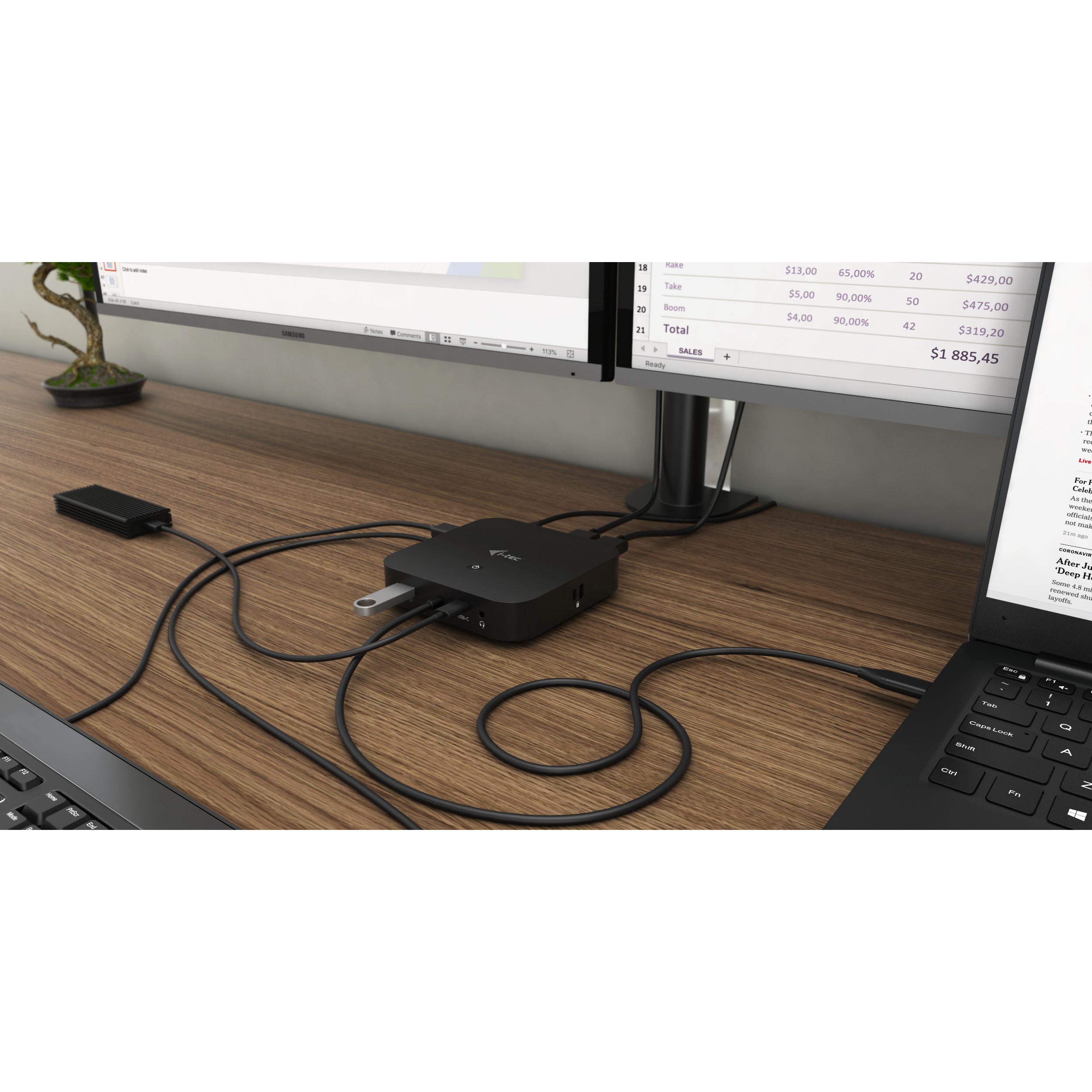 Docking stanica I-TEC USB-C HDMI DP DOCK PD100W-19