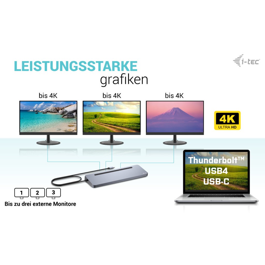 Docking stanica I-TEC USB-C ERGO 3X LCD DOCK-4