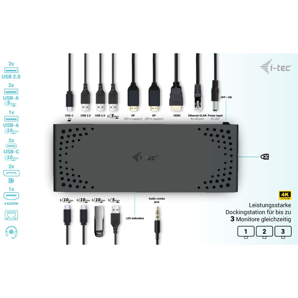 Docking station I-TEC D I-TEC Dockingstation USB-C/ USB4 Thunderbolt 3 + PD-3