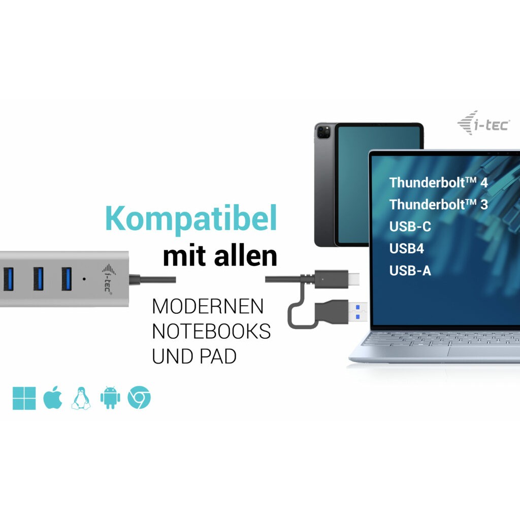 USB-C HUB I-TEC D I-TEC USB-C punjenje HUB 7 PORT-3