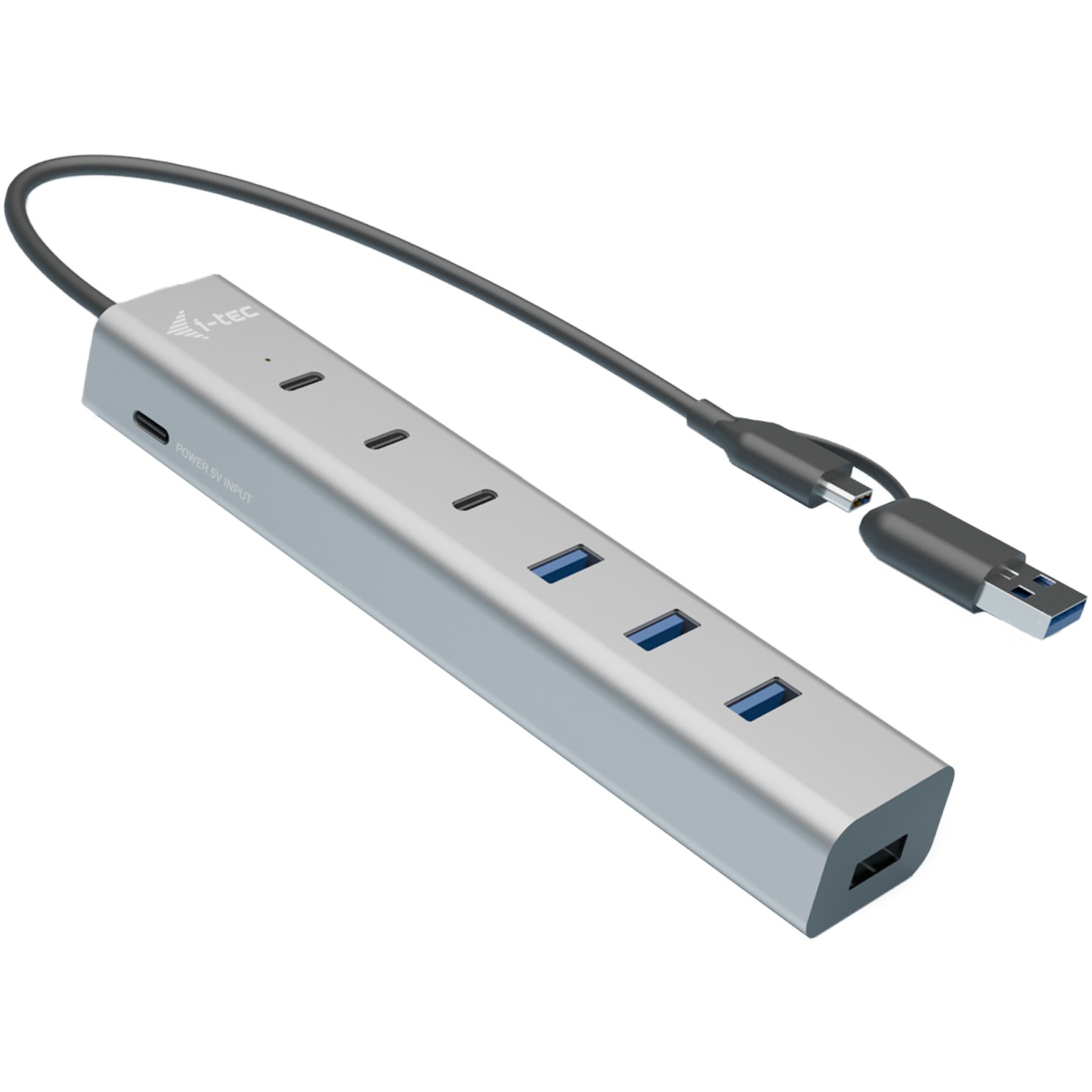 HUB I-TEC USB-C/USB-A punjenje Metal 7 Port 3x USB-C 3.2 Gen. 1 4x USB-A 3.2 Gen. 1