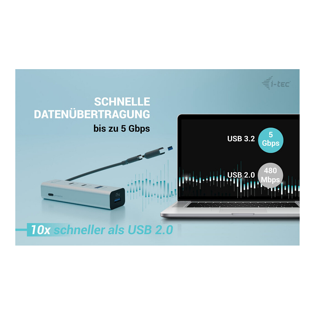 HUB I-TEC Universal punjenje Metal 2x USB-C 3.2 Gen.1 + 2x USB-A 3.2 Gen.1 1x USB-C PD 85W-6