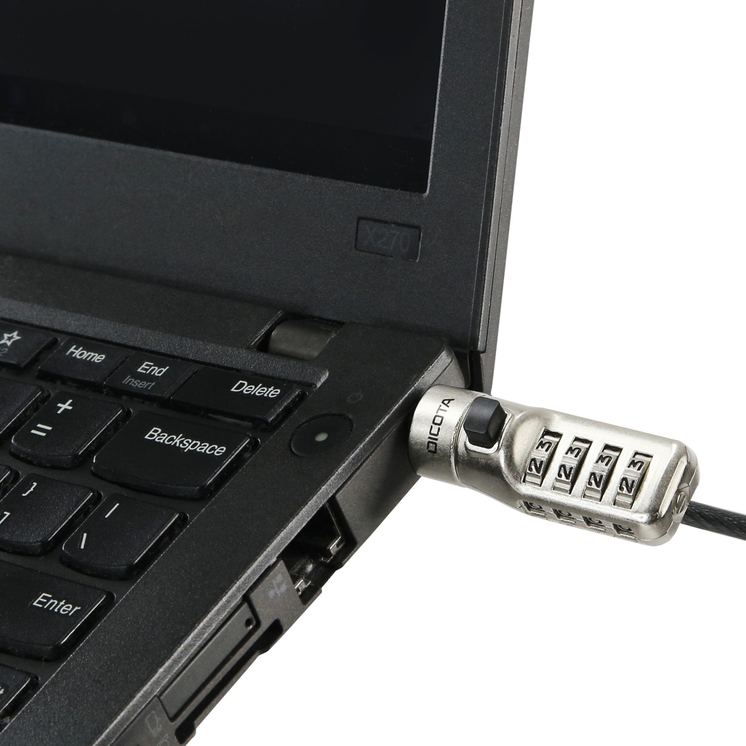 Kabel za zaključavanje DICOTA sigurnosna Cable N-Lock combi. 2.5x6mm slot.single-4