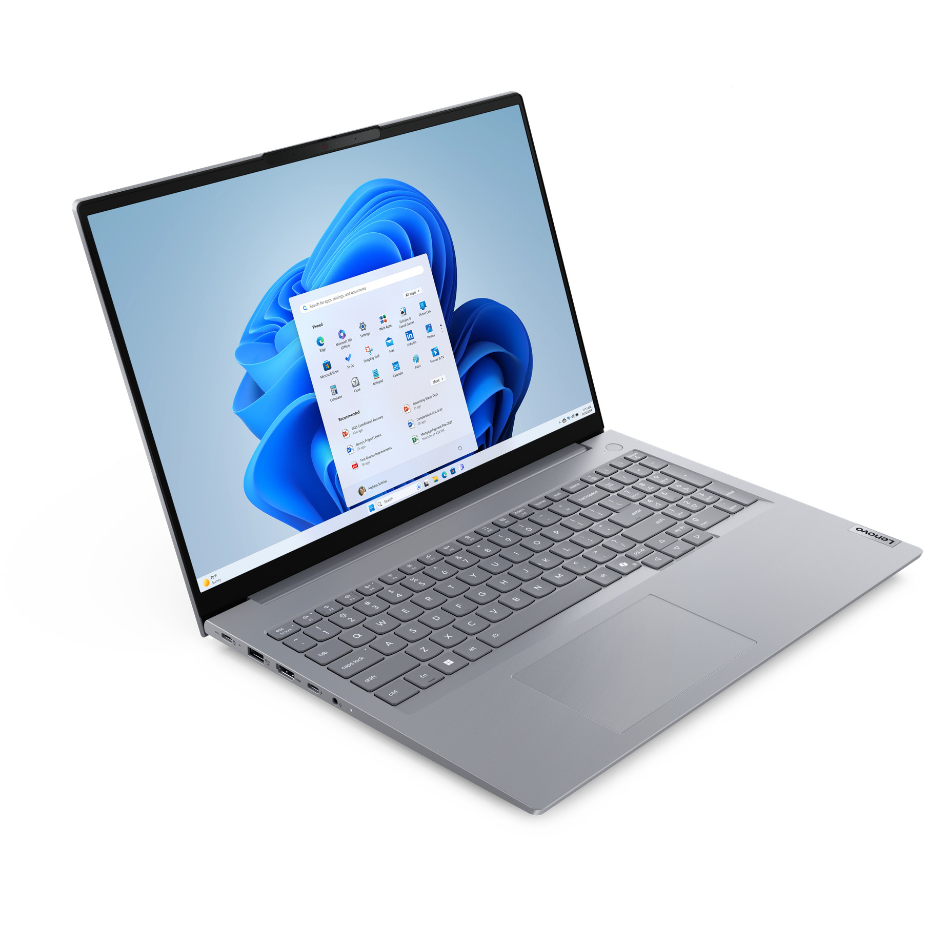 Laptop LENOVO ThinkBook 16 G8 CU5 225U (16" FHD, Intel Core i5, 16GB RAM, 512GB SSD, Windows 11 Pro, Arctic Grey)-1