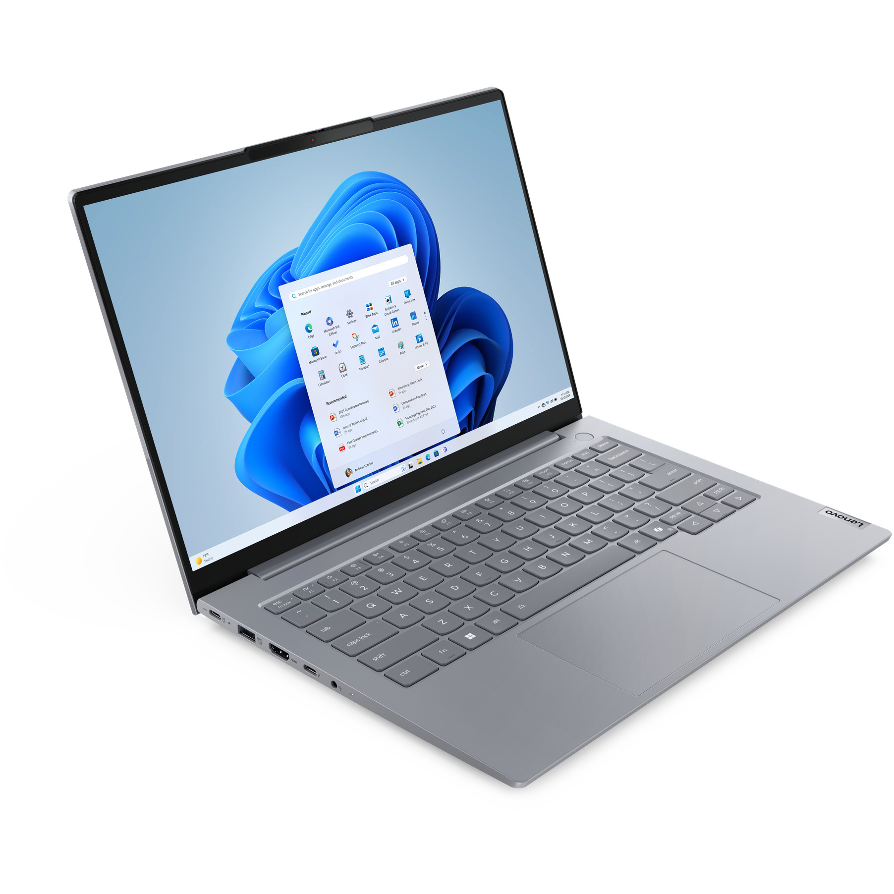 Laptop LENOVO ThinkBook 14 G8 (35.56 cm, WUXGA, Intel Core Ultra 7 255H, 32GB RAM, 1TB SSD, UMA, Windows 11 Pro, Arctic Grey) – internacionalna non HR tipkovnica-1