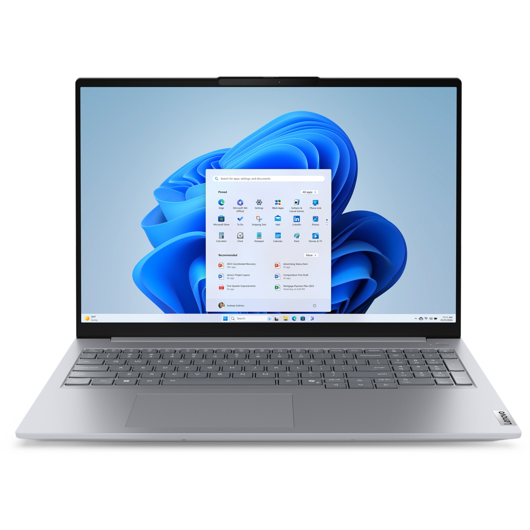 Laptop LENOVO ThinkBook 16 G8 (40.64 cm, WUXGA, Intel Core Ultra 7 255H, 16GB RAM, 512GB SSD, UMA, Windows 11 Pro, Arctic Grey) – internacionalna non HR tipkovnica-0