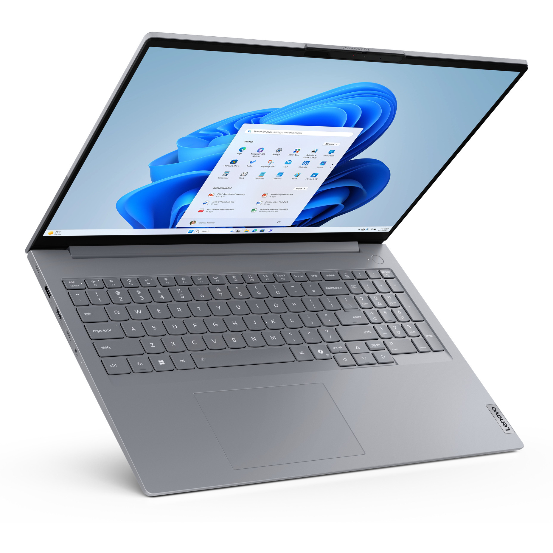 Laptop LENOVO ThinkBook 16 G8 (40.64 cm, WUXGA, Intel Core Ultra 7 255H, 16GB RAM, 512GB SSD, UMA, Windows 11 Pro, Arctic Grey) – internacionalna non HR tipkovnica-13
