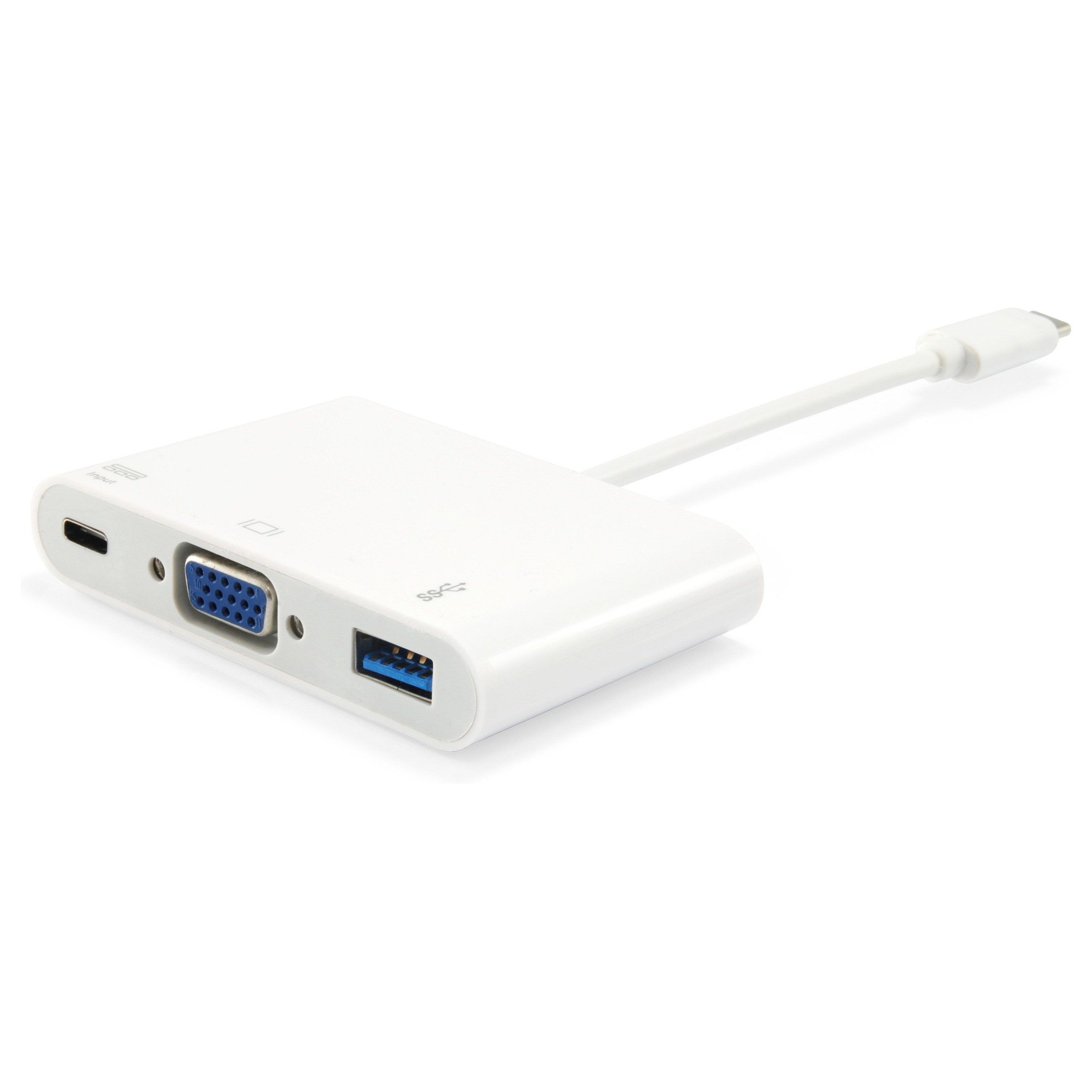 USB-C adapter EQUIP 133462 (USB-C na VGA/USB-A/PD, 60W, 1920x1080, bijeli)-0