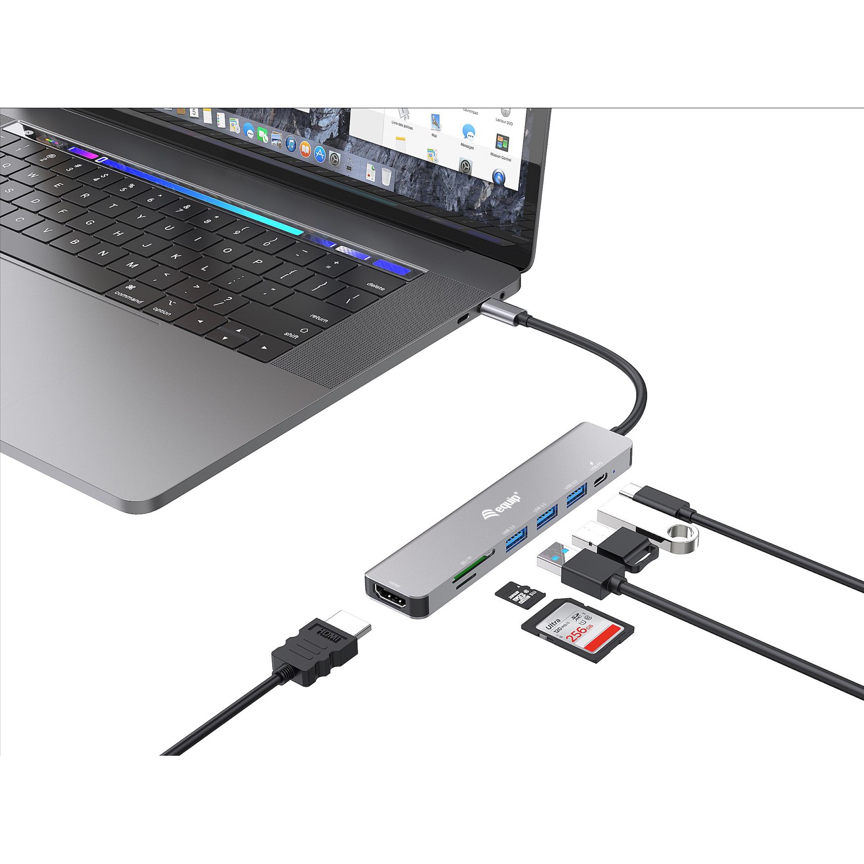 Dock oprema EQUIP Dock USB-C->HDMI 3xUSB3.0 SD/TF 100WPD 25cm-1