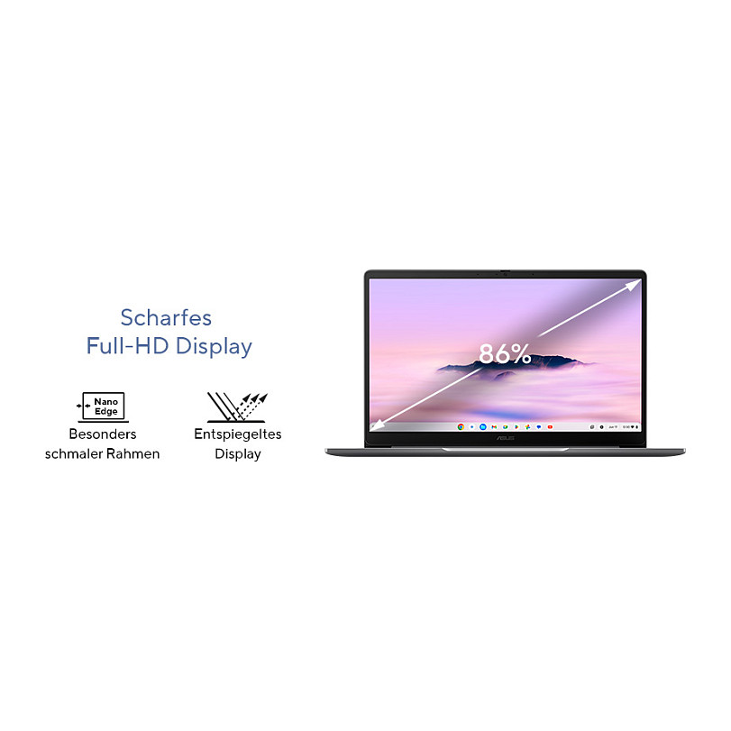 Laptop ASUS Chromebook CX3 14" 3-N355 8 128 CX1405CTA-MW0355 (14", 1920x1080, Intel N3550, 8GB RAM, 128GB SSD, ChromeOS, hrvatska tipkovnica, bijela boja) – internacionalna non HR tipkovnica-8