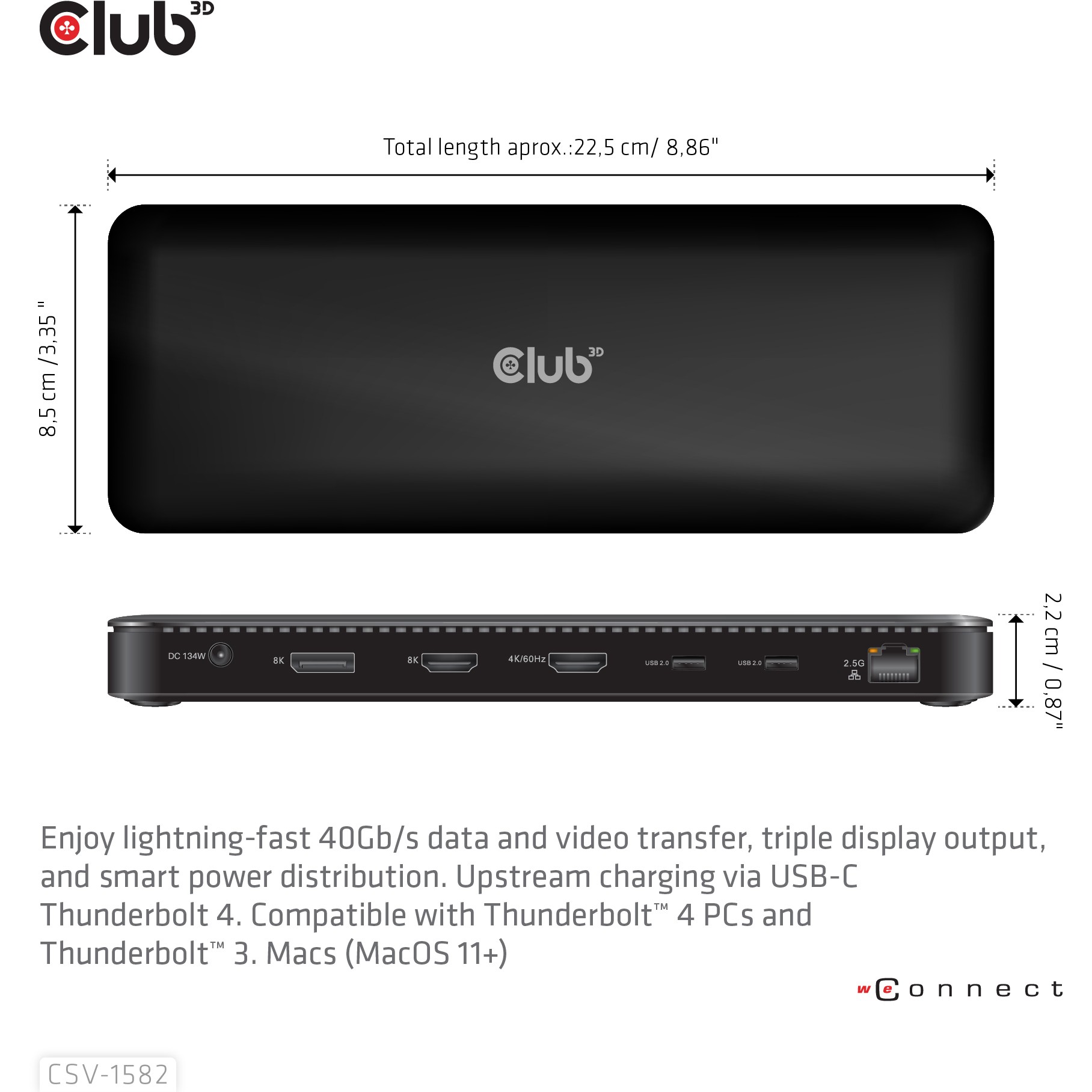 Docking stanica Club 3D Thunderbolt4 12-in-1 3 Displays-2