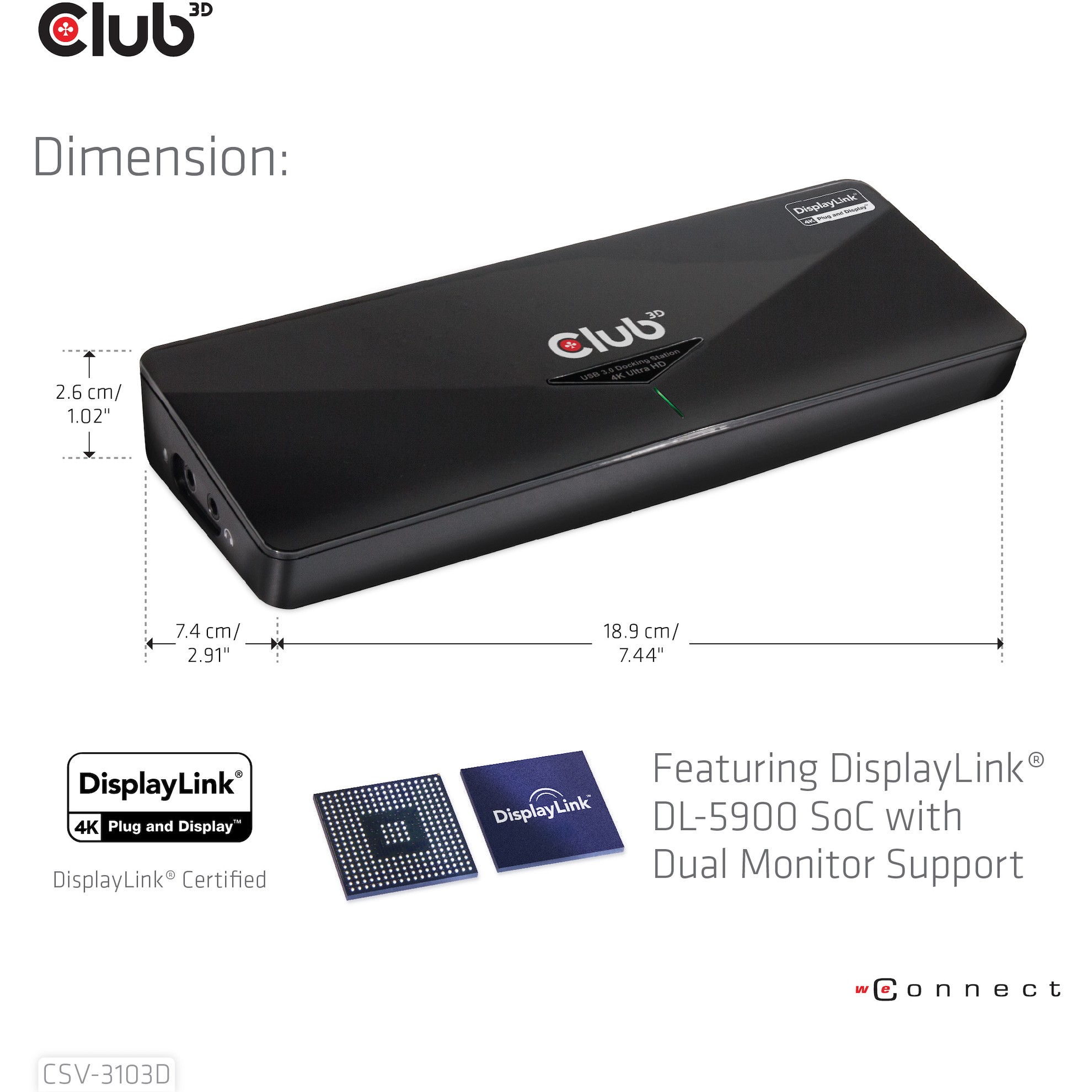 Docking stanica Club 3D 4K USB3 ->3xUSB3/HDMI/DP/DVI crna boja-4