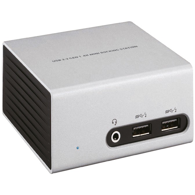 Mini Docking Station CLUB 3D 4K USB3 -> 4xUSB3/HDMI/DVI/LAN srebrna-0