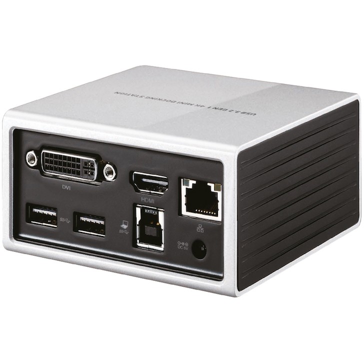 Mini Docking Station CLUB 3D 4K USB3 -> 4xUSB3/HDMI/DVI/LAN srebrna-1