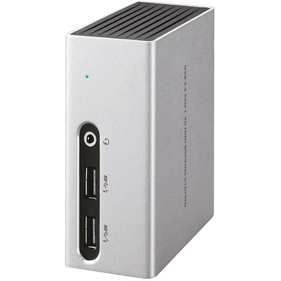 Mini Docking Station CLUB 3D 4K USB3 -> 4xUSB3/HDMI/DVI/LAN srebrna-2
