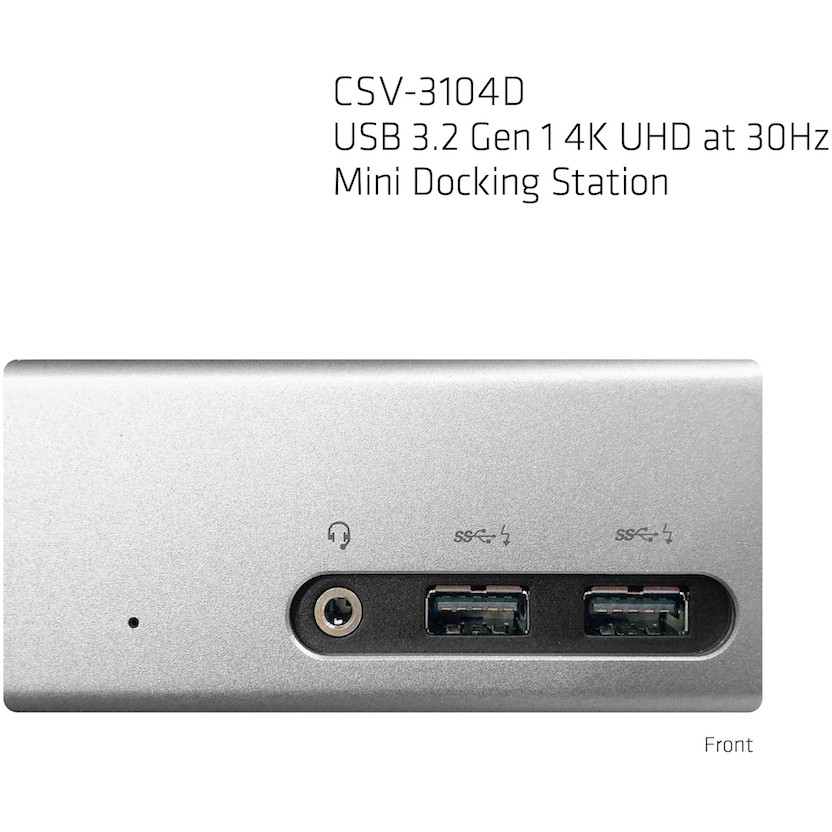 Mini Docking Station CLUB 3D 4K USB3 -> 4xUSB3/HDMI/DVI/LAN srebrna-5