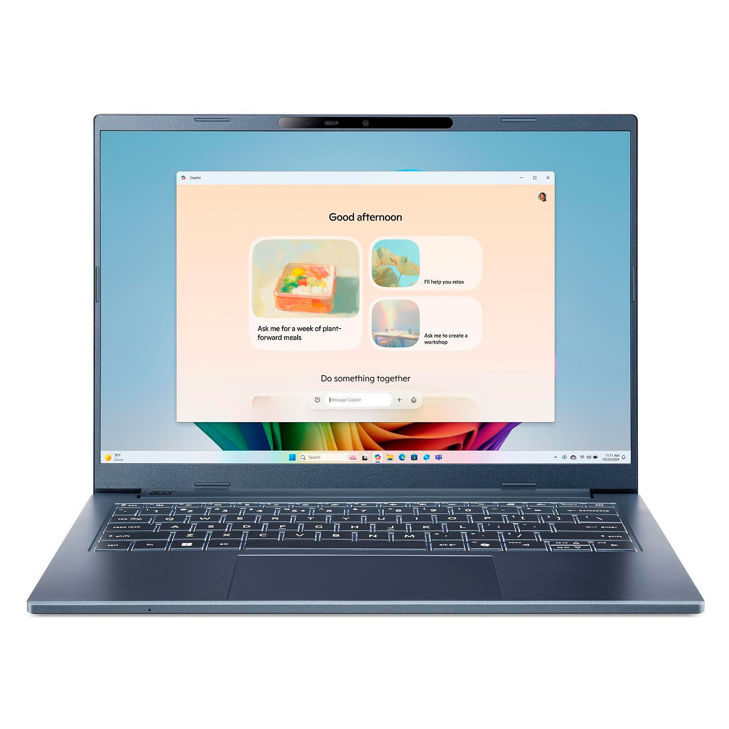 Laptop ACER Aspire 14 AI 14" XX1-26-100 (14" FHD, Intel Core i5, 32GB RAM, 1TB SSD, Windows 11 Home, hrvatska tipkovnica, srebrna) – internacionalna non HR tipkovnica-1