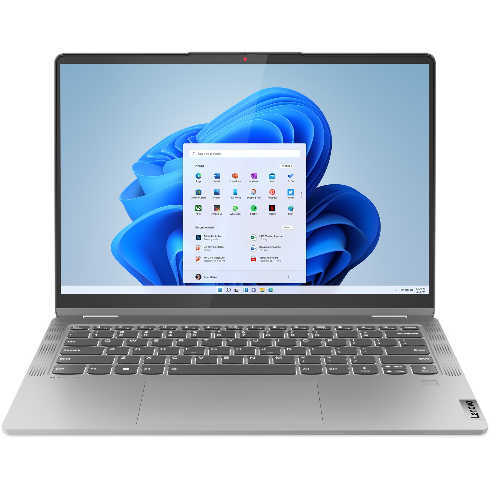 Laptop LENOVO IdeaPad Flex 5 14ABR8 (14" FHD, Ryzen 5, 8GB RAM, 512GB SSD, Windows 10, hrvatska tipkovnica, srebrna) – internacionalna non HR tipkovnica