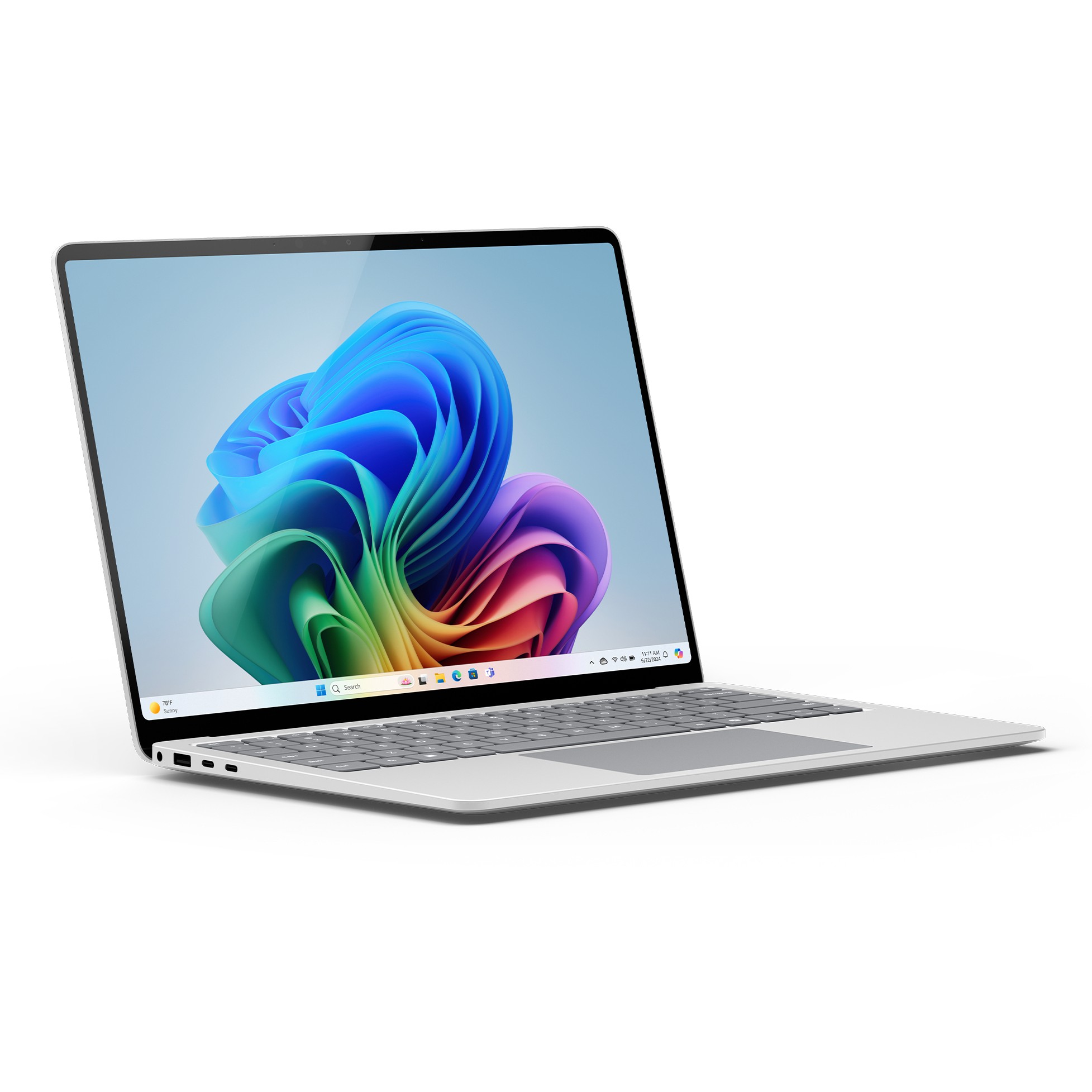 Laptop MICROSOFT Surface 7 (13.8", 2304x1536, Touch, 120Hz, Qualcomm Snapdragon X1P-64-100, 16GB, 256GB SSD, Qualcomm Adreno, Windows 11 Pro, Non-HR tipkovnica, platinasta)-2