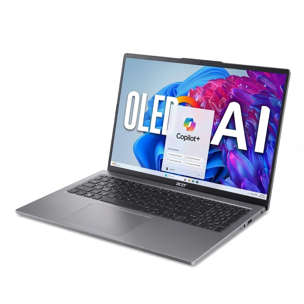 Laptop ACER Aspire 16 AI OLED A16-61M-R473 (16" WUXGA+ OLED, Ryzen 5 3300, 16GB RAM, 512GB SSD, Windows 11, hrvatska tipkovnica) – internacionalna non HR tipkovnica