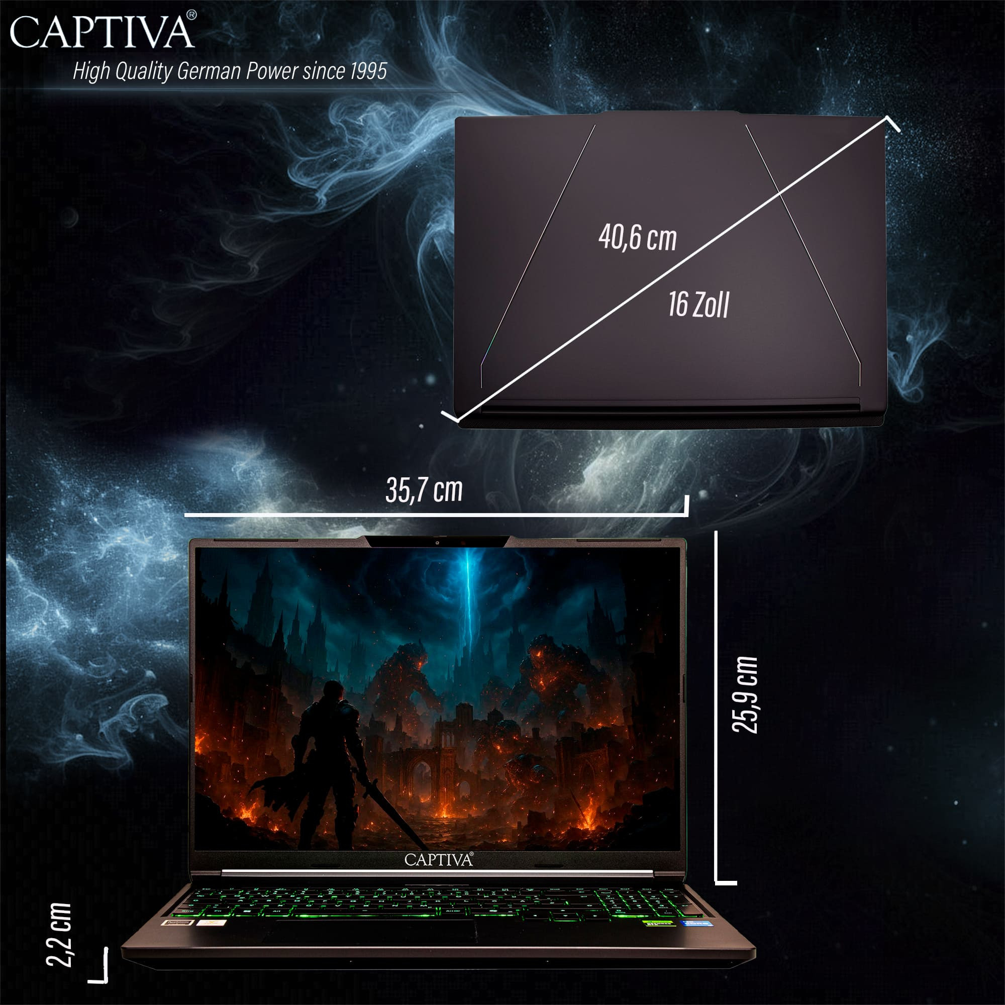 Laptop CAPTIVA Notebook Highend Gaming I95-052GE (16" WQXGA, Core i7-14650HX, 32GB, 1TB SSD, RTX5070, Win 11) – internacionalna non HR tipkovnica-3