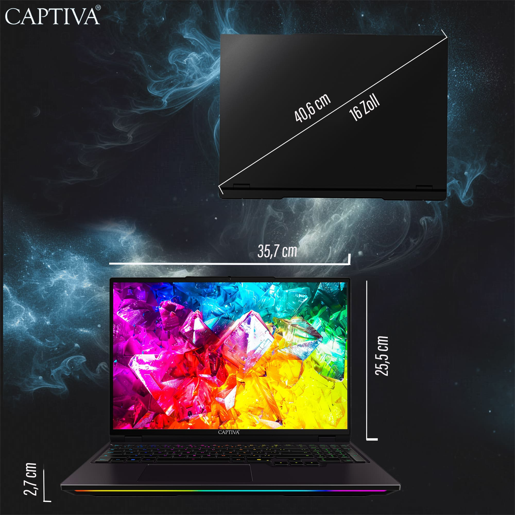 Laptop CAPTIVA Notebook Ultimate Gaming R95-061GE (15.6" FHD, Intel i9, 64GB RAM, 2TB SSD, RTX 5090, Win 11, hrvatska tipkovnica, crna) – internacionalna non HR tipkovnica-4