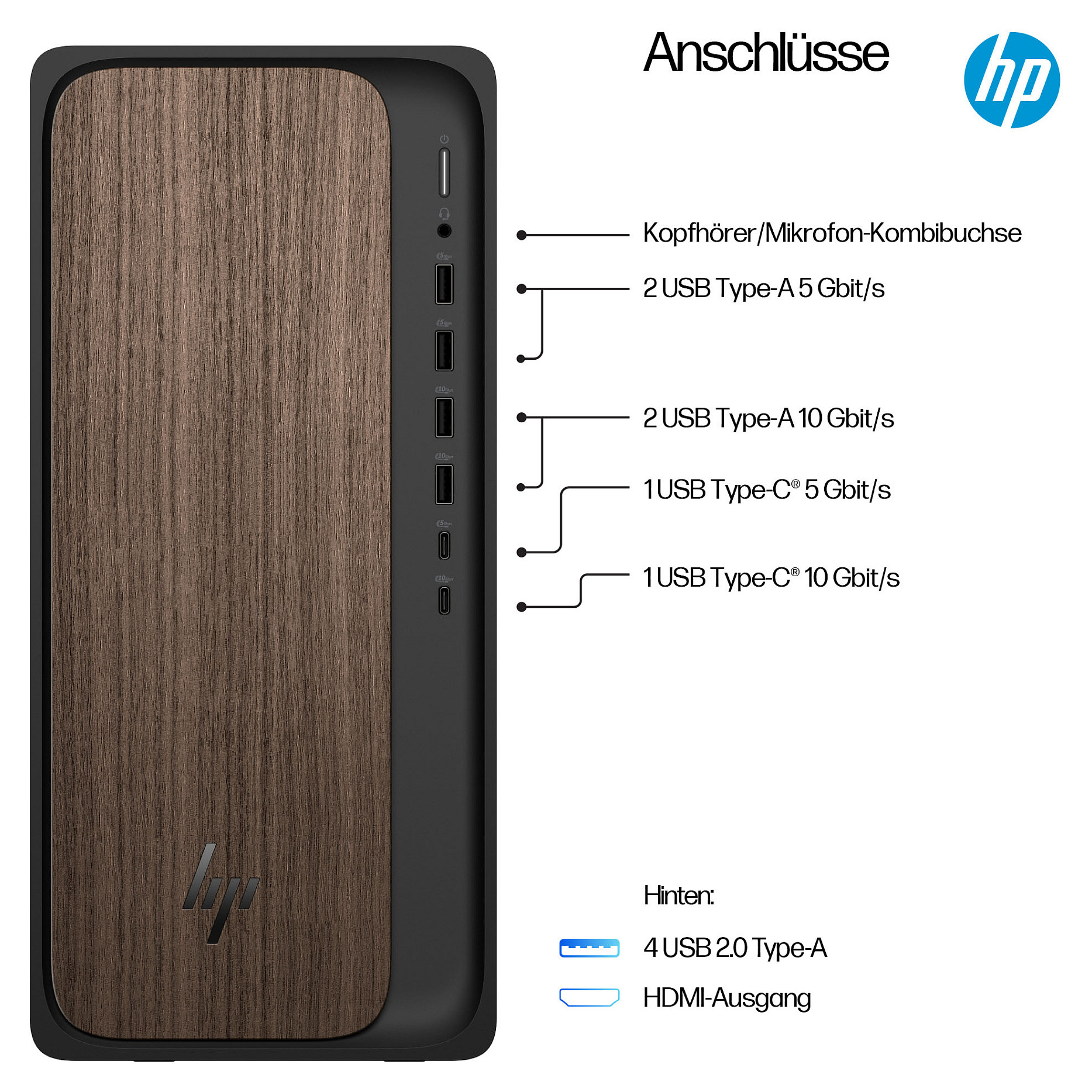 Stolno računalo HP OmniDesk Desktop AI M03-0475ng (Intel Core Ultra 7 265, 16GB, 1TB SSD, Win11 Home, Dark Wood)-13