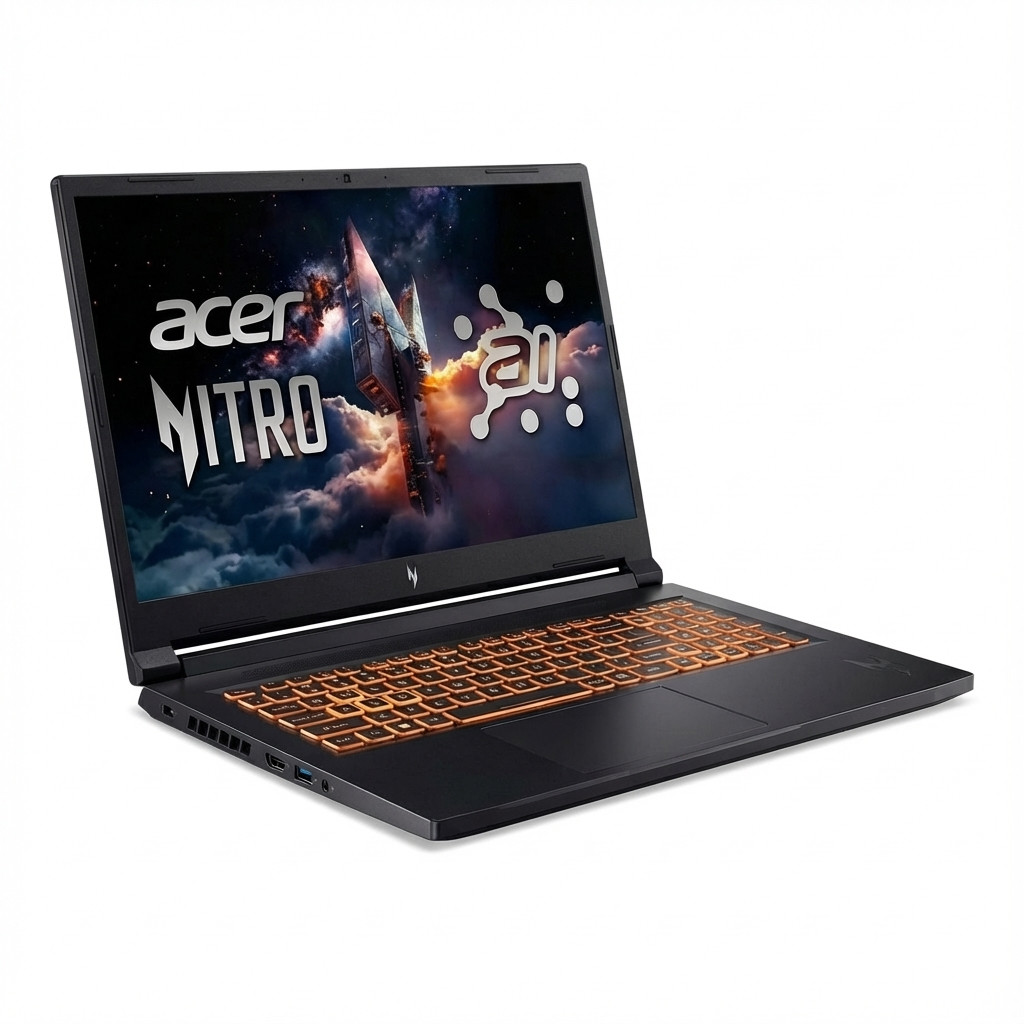 Laptop ACER Nitro V17 AI ANV17-41-R8JV (17.3" FHD, Ryzen 7 2600H, 16GB RAM, 1TB SSD, RTX 5050, Windows 11, hrvatska tipkovnica, crna) – internacionalna non HR tipkovnica