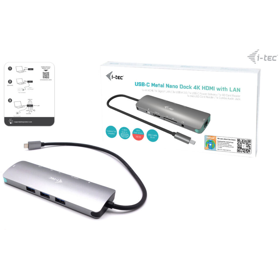 Docking Station I-TEC D i-tec Metal USB-C Nano 4K HDMI LAN + Power Delivery-14