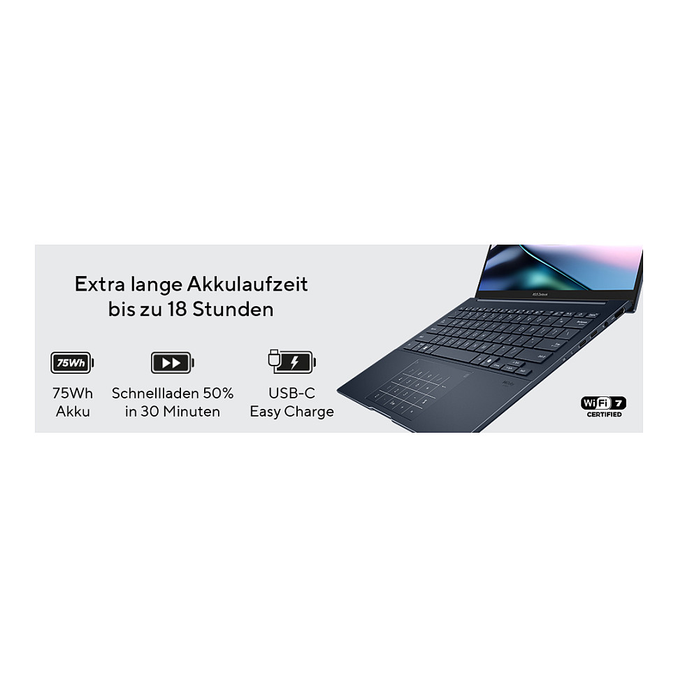 Laptop ASUS Zenbook 14 UX3405CA-QL637W (14" WUXGA, Core Ultra 7, 16GB, 1TB, Win11) – internacionalna non HR tipkovnica-13