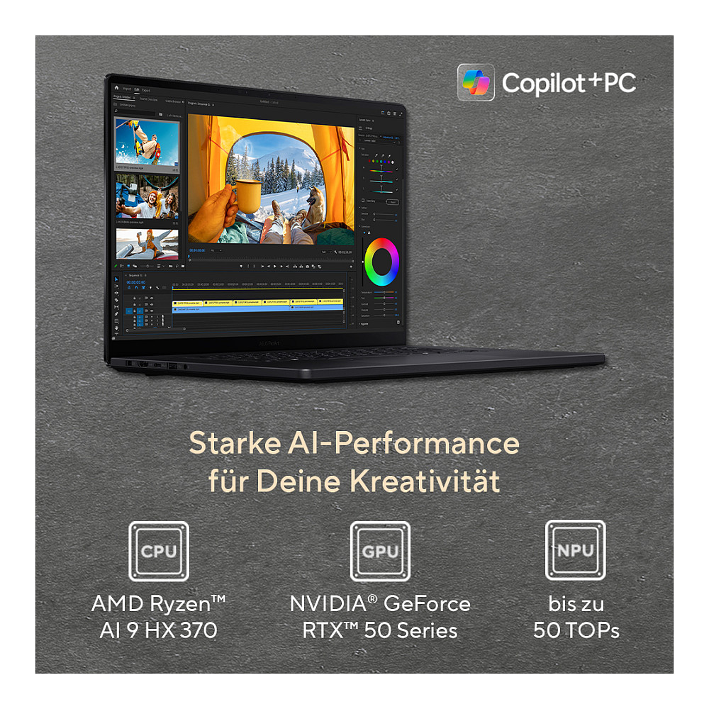 Laptop ASUS ProArt P16 R9 HX 370 (16" 2560x1600, AMD Ryzen 9, 32GB RAM, 2TB SSD, NVIDIA RTX 5080, Windows 11 Pro) – internacionalna non HR tipkovnica-7