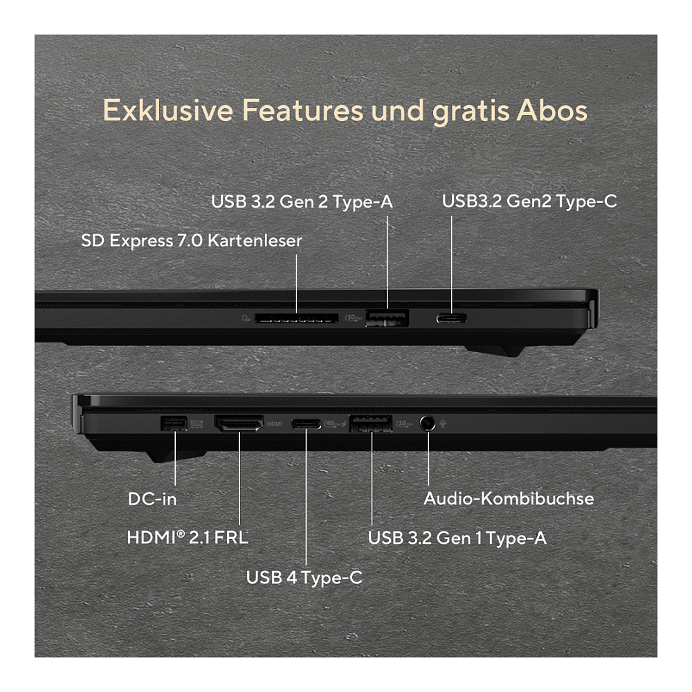 Laptop ASUS ProArt P16 R9 HX 370 (16" 2560x1600, AMD Ryzen 9, 32GB RAM, 2TB SSD, NVIDIA RTX 5080, Windows 11 Pro) – internacionalna non HR tipkovnica-10
