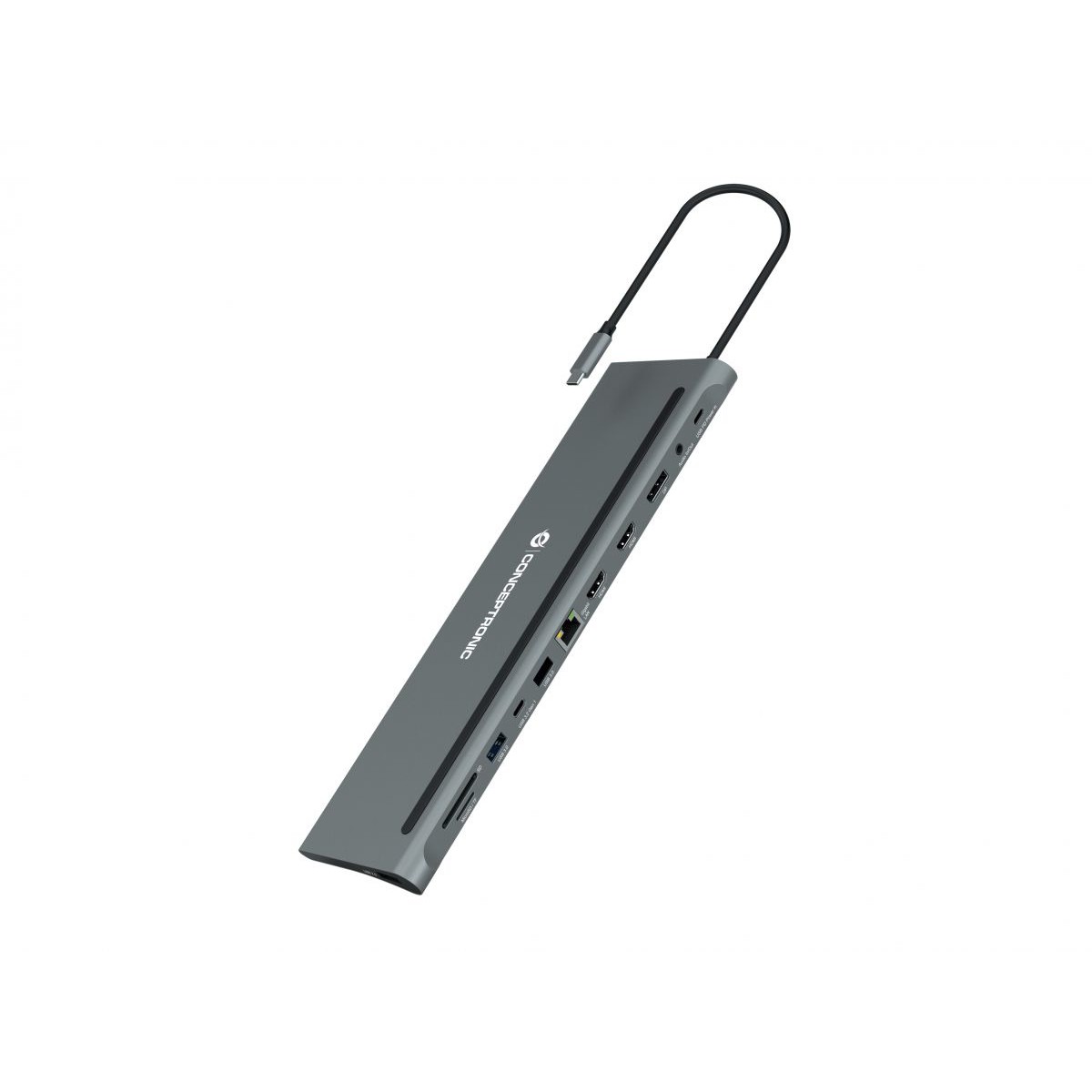 Dock CONCEPTRONIC 12-1 USB-C->2xHDMI/3xUSB-A/DP/+ 18cm-3