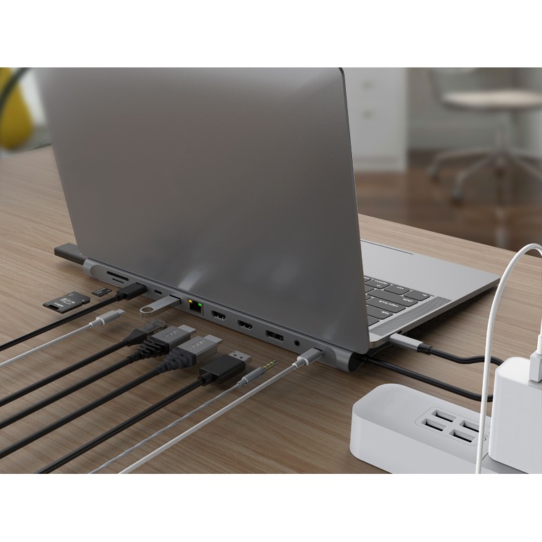 Dock CONCEPTRONIC 12-1 USB-C->2xHDMI/3xUSB-A/DP/+ 18cm-8