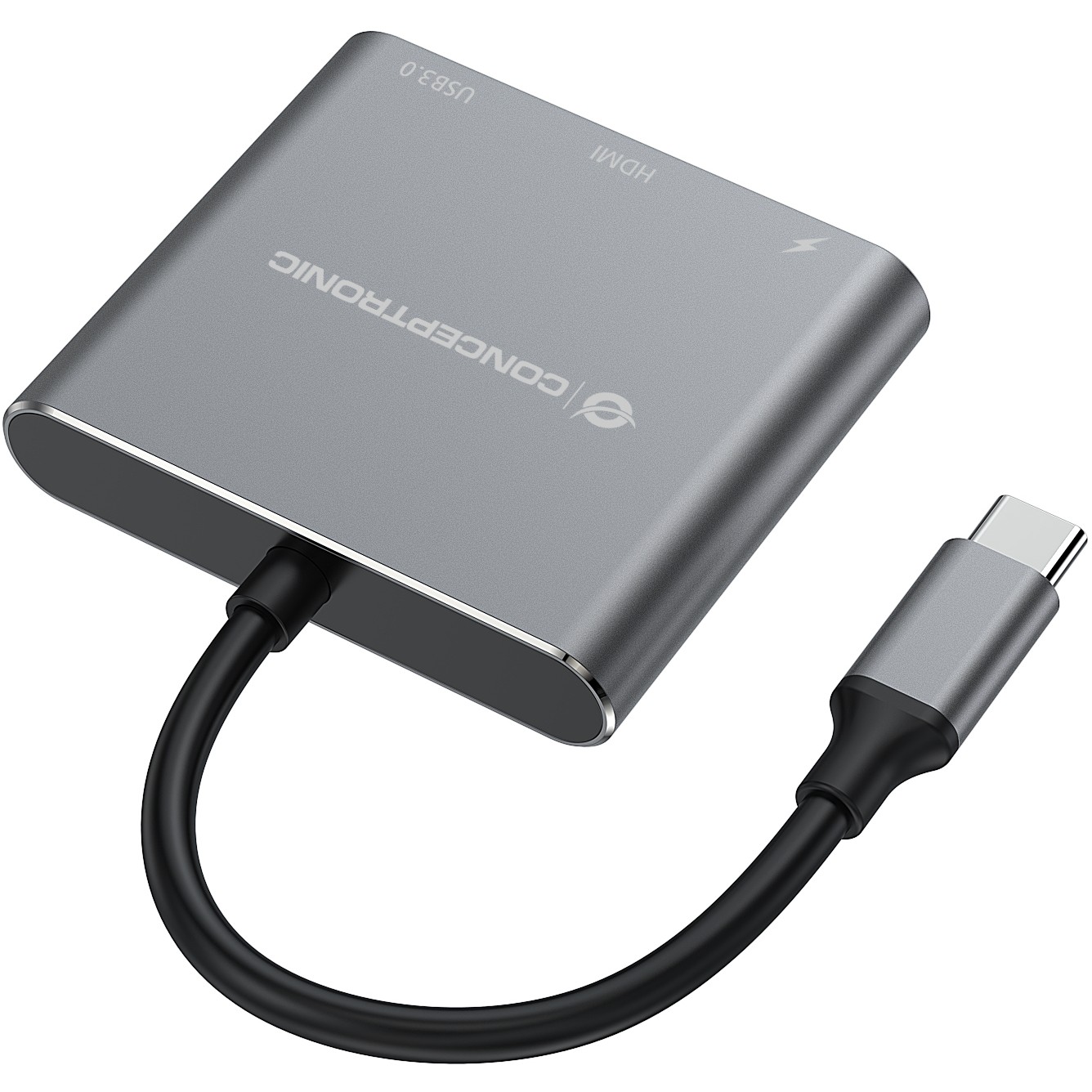 Adapter CONCEPTRONIC 3-1 Dock USB-C->HDMI/USB-A/100WPD 25cm-10