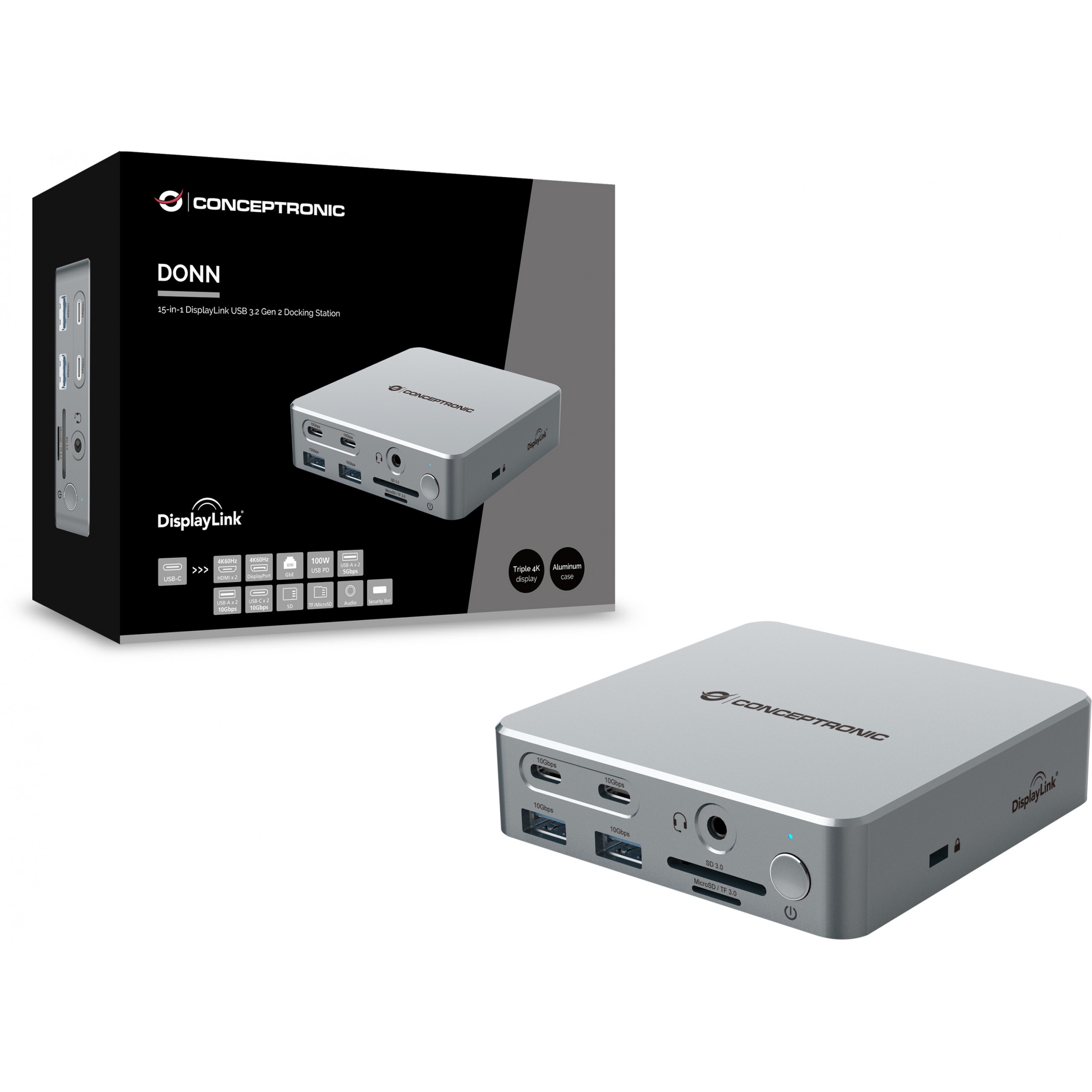 Docking stanica CONCEPTRONIC 15-1 USB-C->2xHDMI/2xUSB-C/4xUSB-A/+80W-5