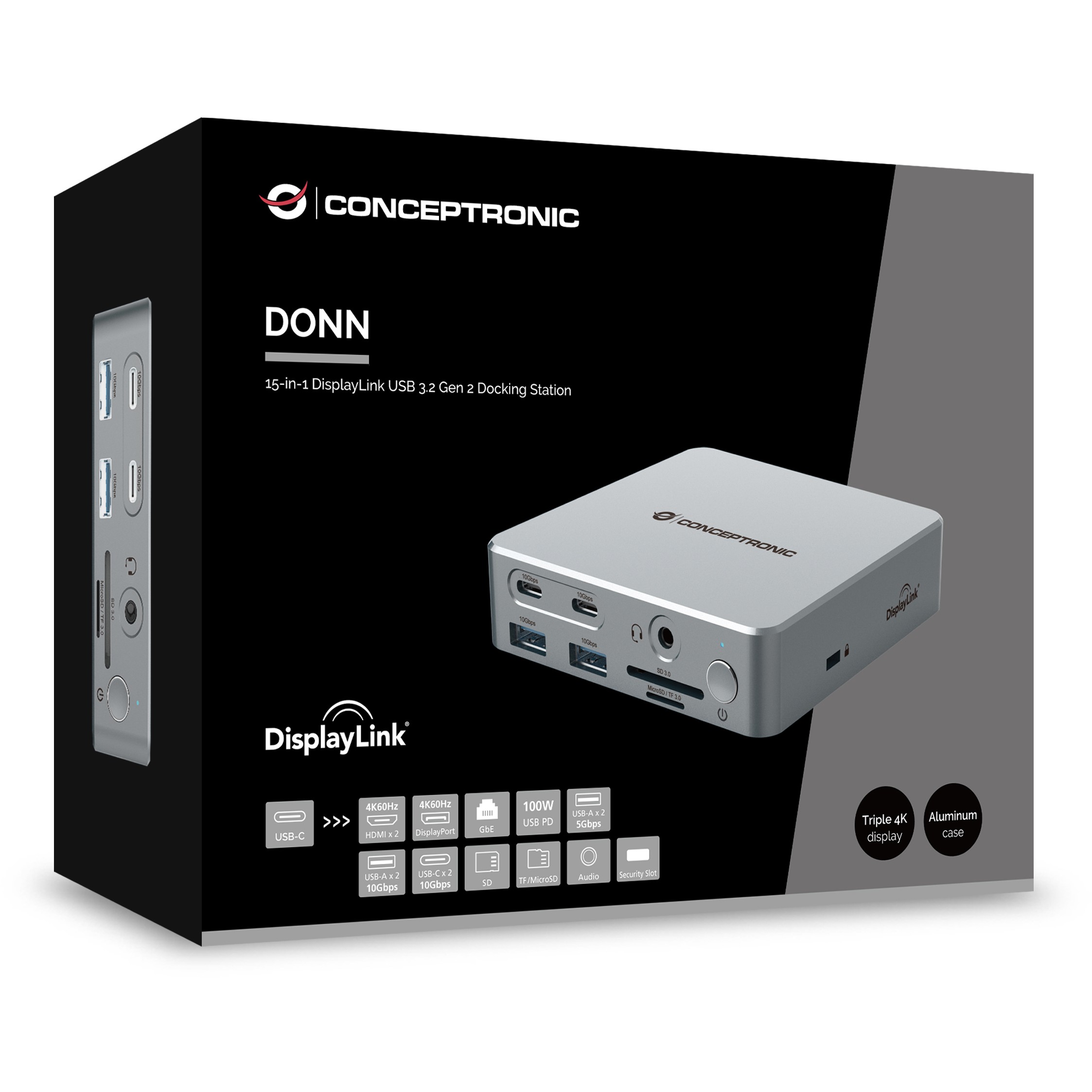 Docking stanica CONCEPTRONIC 15-1 USB-C->2xHDMI/2xUSB-C/4xUSB-A/+80W-6