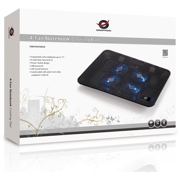 Laptop hlađenje CONCEPTRONIC 4-Fan USB-A2.0 15.6"-3