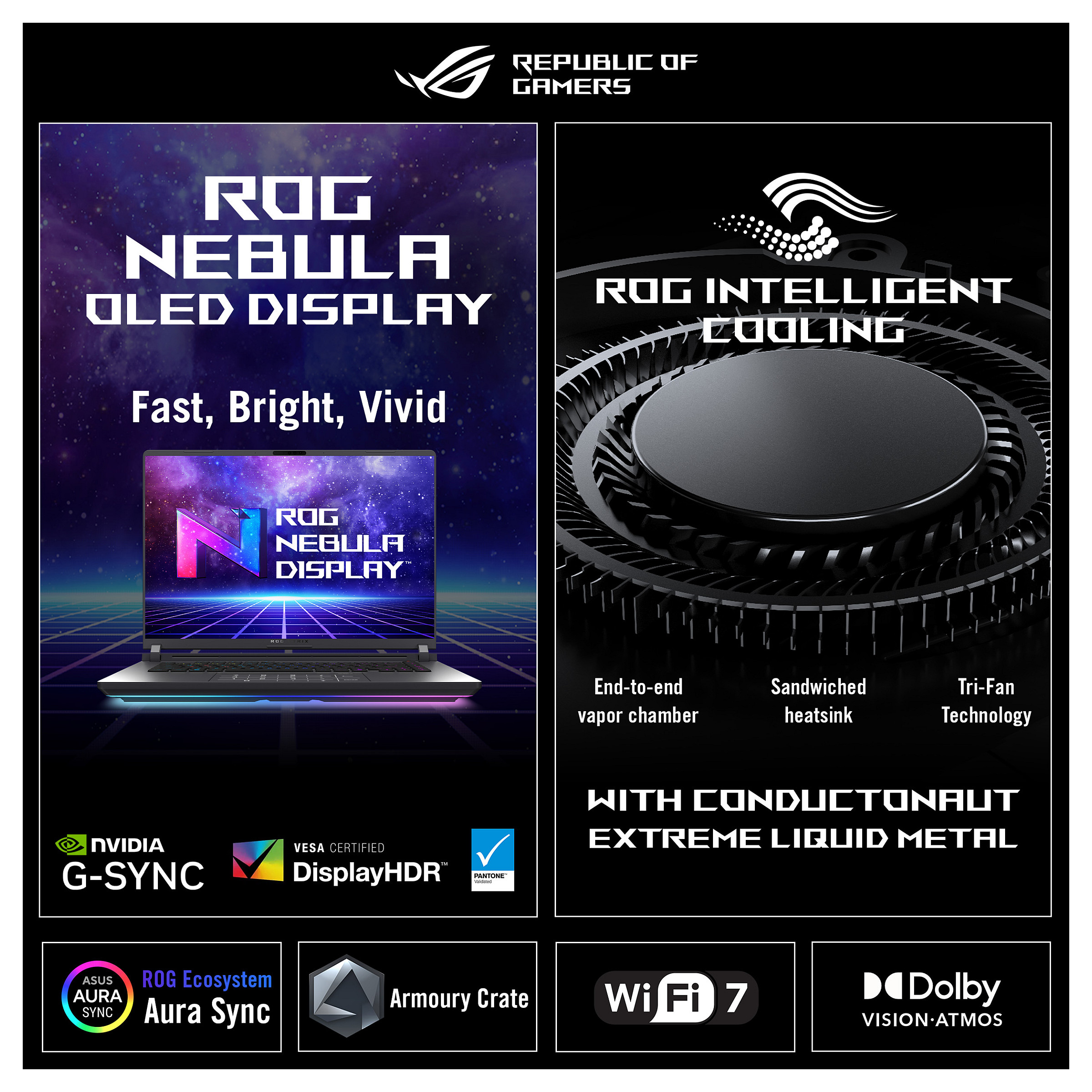 Laptop ASUS ROG Strix G18 G815LR-S8082 (18,4" FHD, 2560x1600, Intel Core i7-255HX, 32GB RAM, 1TB SSD, NVIDIA GeForce RTX 5070 Ti, bez OS) – internacionalna non HR tipkovnica-5