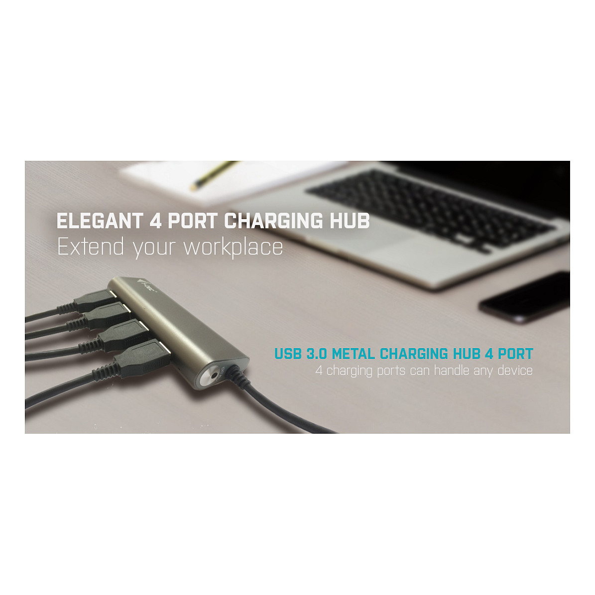 USB HUB I-TEC D I-TEC USB 3.0 Metal punjenje HUB 4x USB Ladeport-8