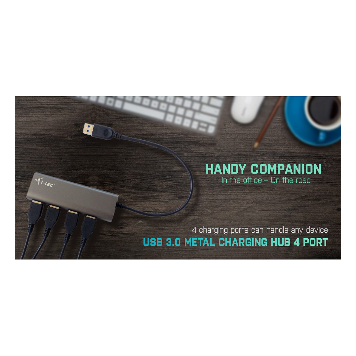 USB HUB I-TEC D I-TEC USB 3.0 Metal punjenje HUB 4x USB Ladeport-9