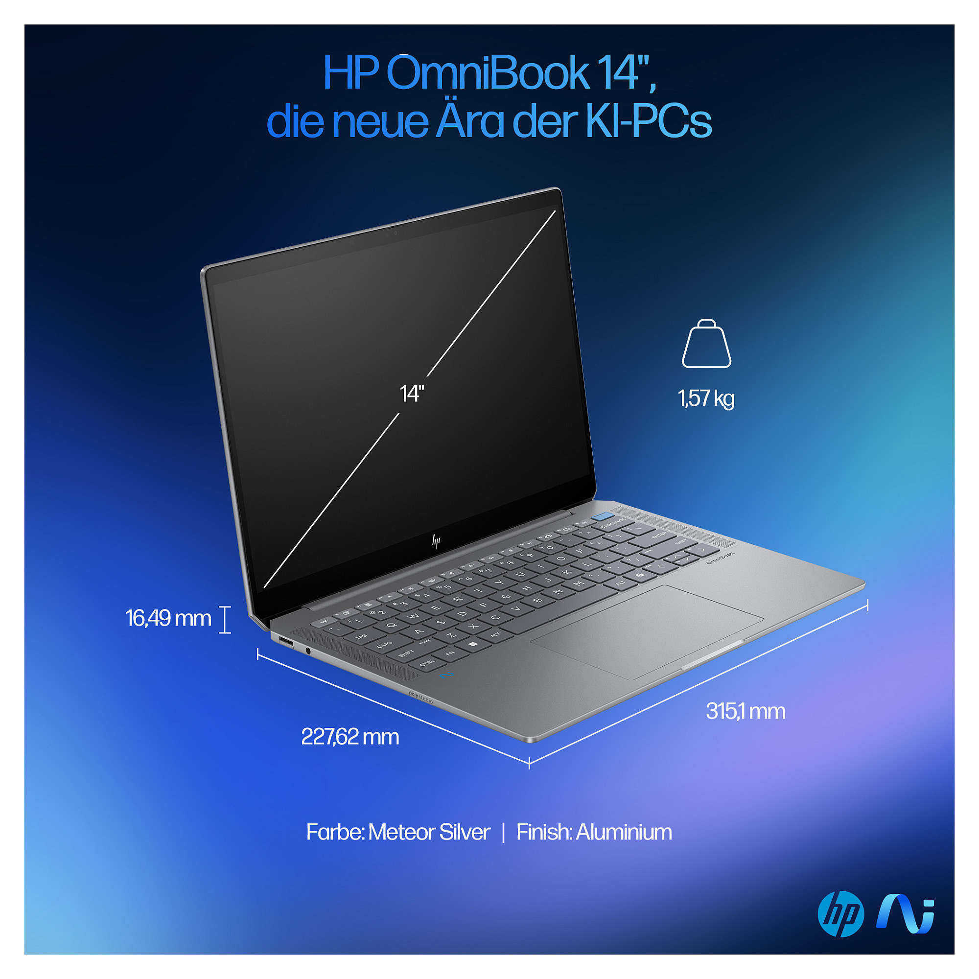 Laptop HP OMNIBOOK ULTRA 14-FD0099NG (35,6 cm, 14"), AMD Ryzenâ„¢ AI 9 HX 375 – internacionalna non HR tipkovnica-25