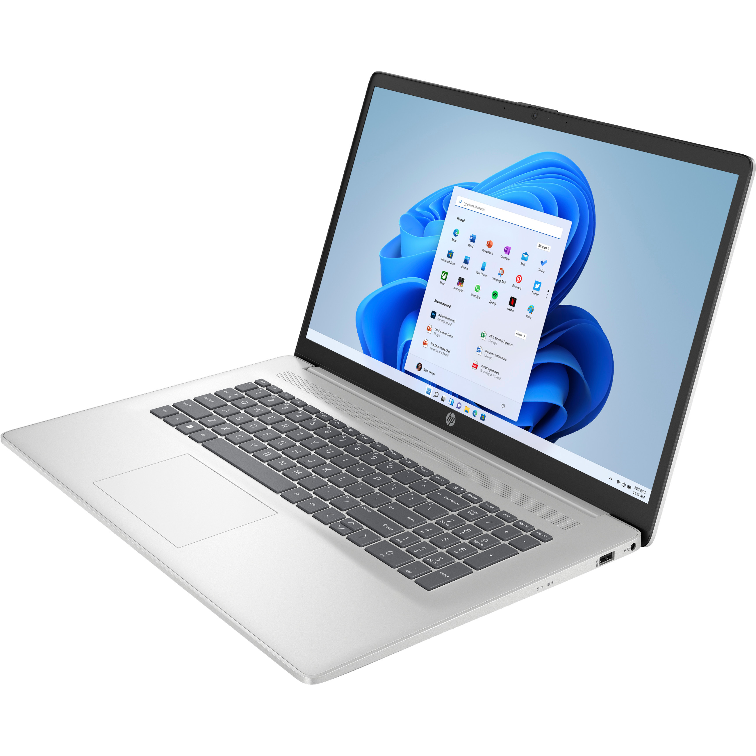 Laptop HP 17-cn4072ng (17.3'', 1920x1080, Intel Core i7-1150U, 16GB RAM, 512GB SSD, Intel UHD Graphics, Windows 10, hrvatska tipkovnica, srebrna boja) – internacionalna non HR tipkovnica-3