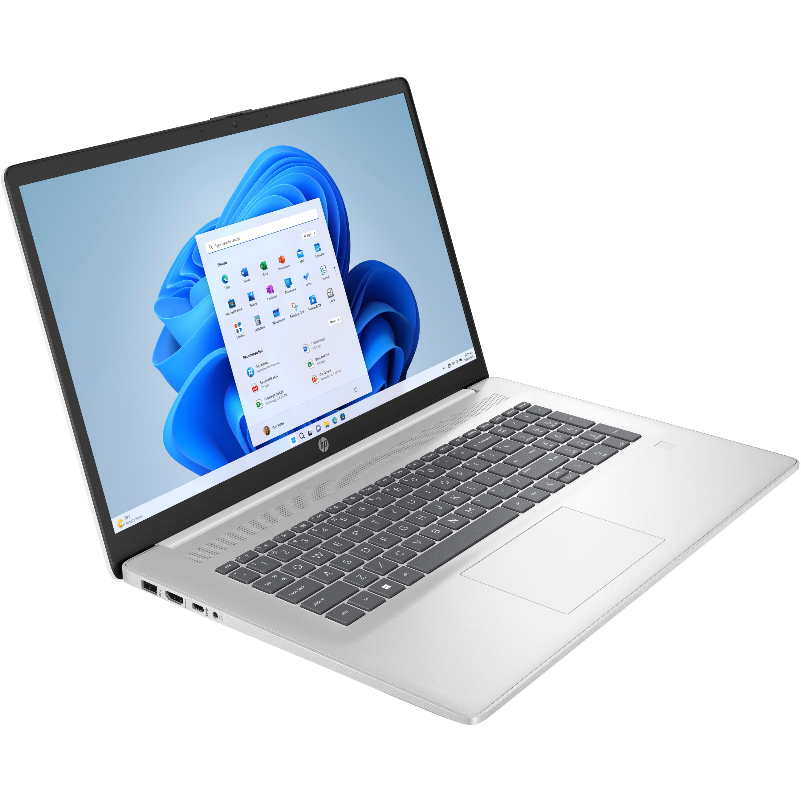 Laptop HP 17-cp3076ng (17.3'', AMD Ryzen 7 7730U, 16GB RAM, 1TB SSD, AMD Radeon Graphics, Windows 11, hrvatska tipkovnica, srebrna boja) – internacionalna non HR tipkovnica-1