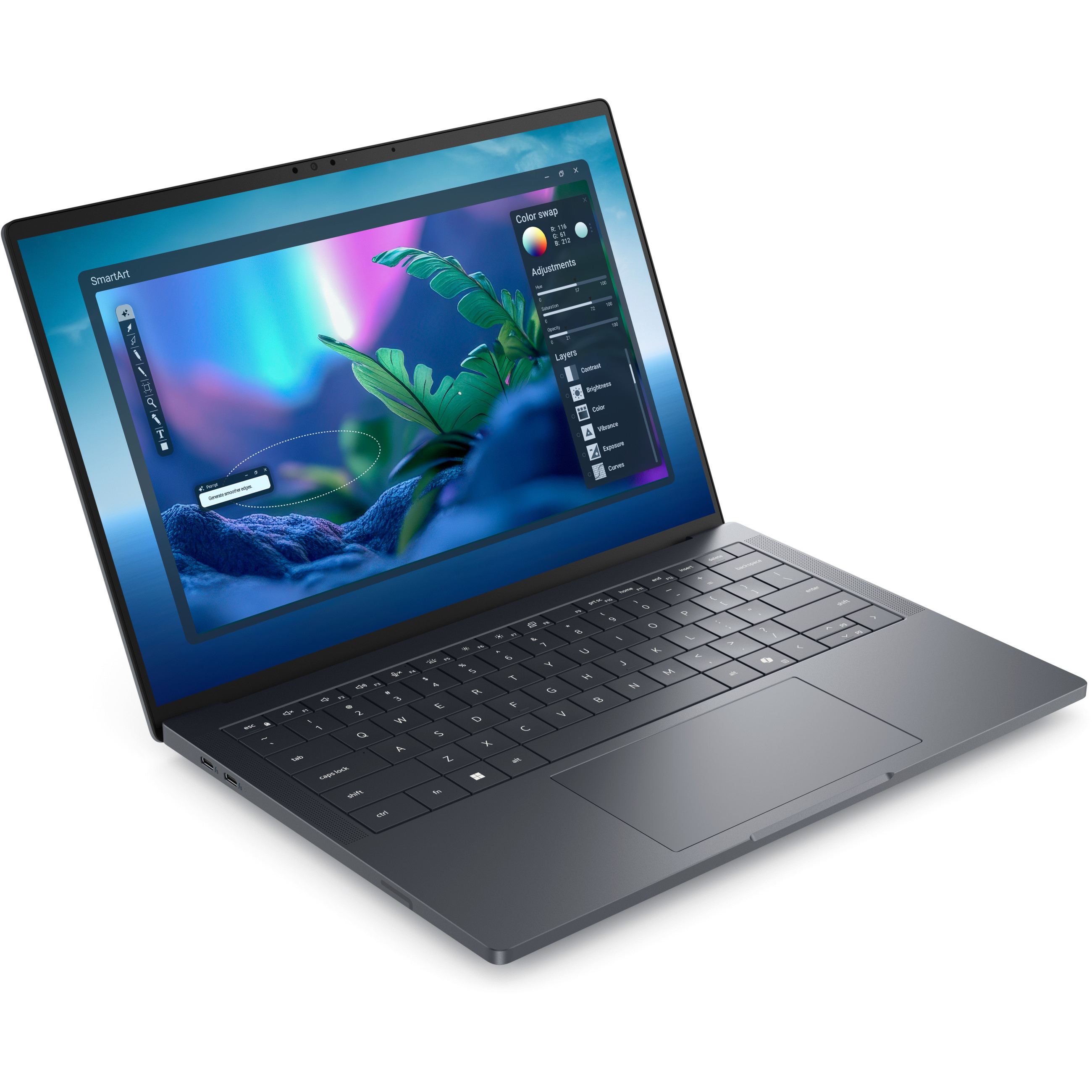 Laptop DELL PRO MAX PREMIUM 14 MA14250 (14" FHD, Intel Core i5, 8GB RAM, 512GB SSD, Intel UHD, Windows 10, hrvatska tipkovnica, srebrna) – internacionalna non HR tipkovnica-1
