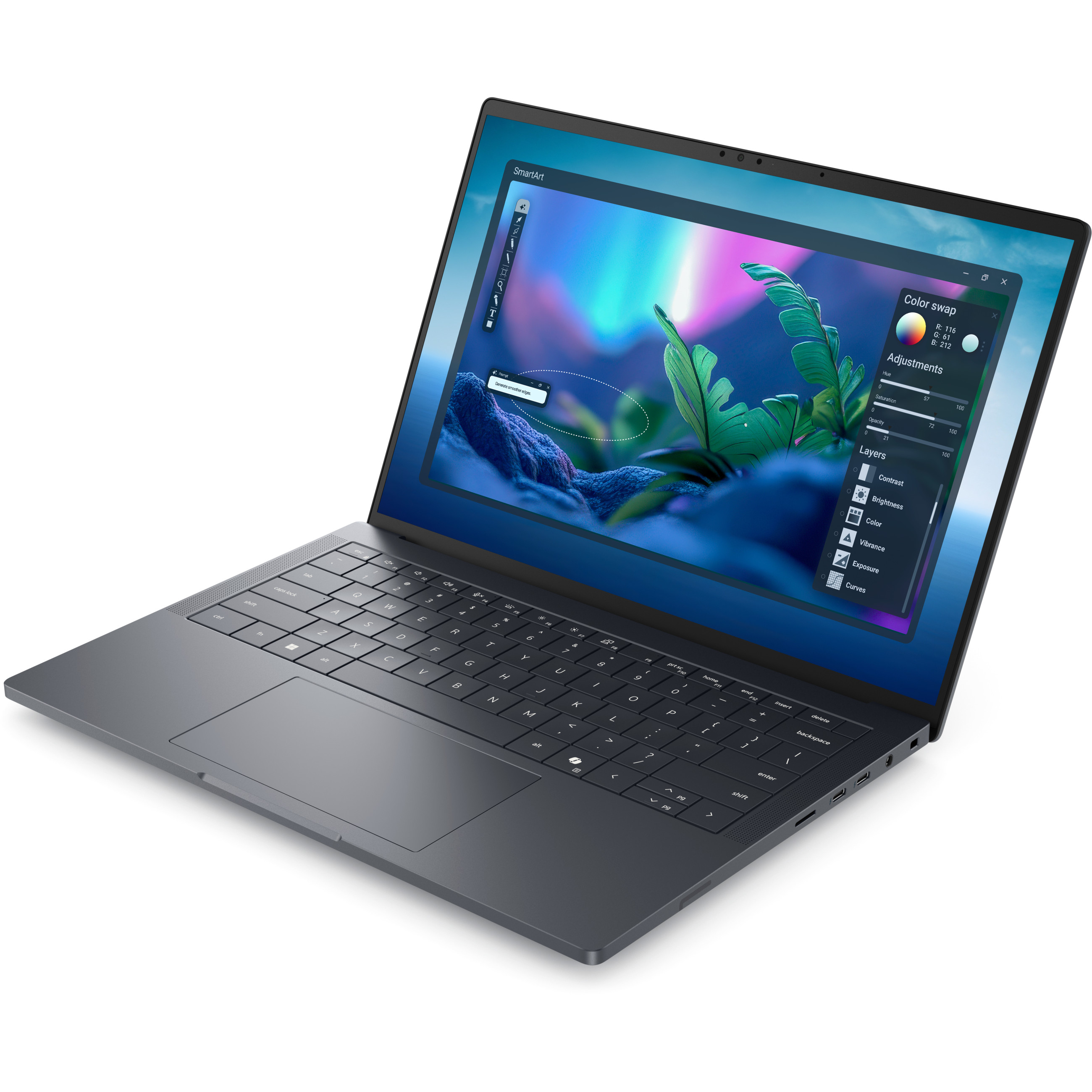 Laptop DELL PRO MAX PREMIUM 14 MA14250 (14" FHD, Intel Core i5, 8GB RAM, 512GB SSD, Intel UHD, Windows 10, hrvatska tipkovnica, srebrna) – internacionalna non HR tipkovnica-2