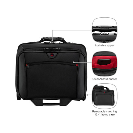 Trolley WENGER Potomac 43,2cm 17 Zoll crna boja (s uklonjivom torbom za prijenosno računalo 40,6cm 16 Zoll)-8